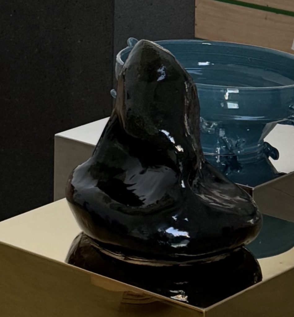 Kiss handbuilt ceramic sculpture