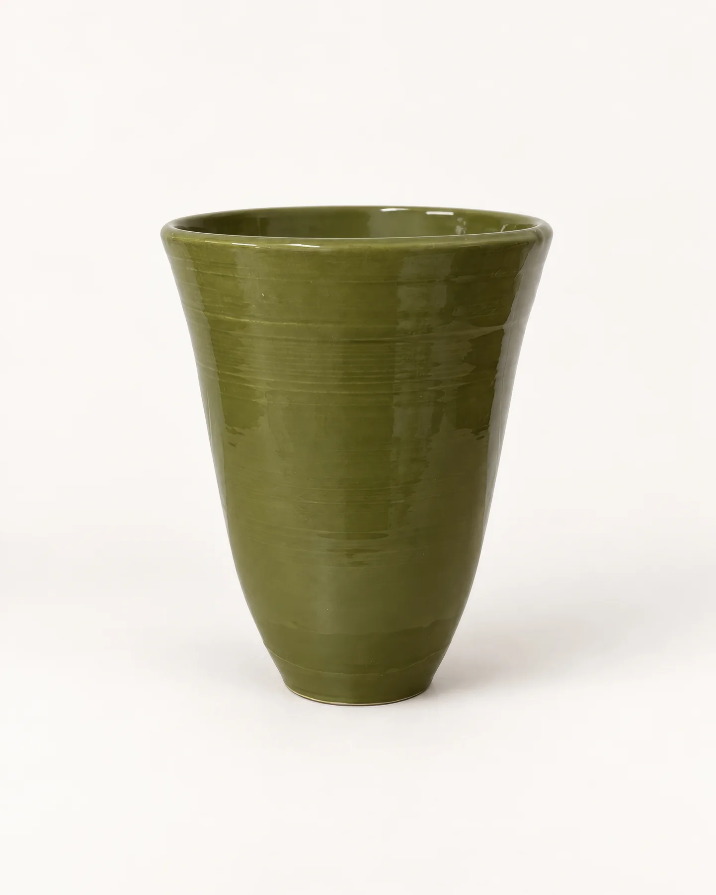 Vine Green Vase 2, a vine-green wheel-thrown vase