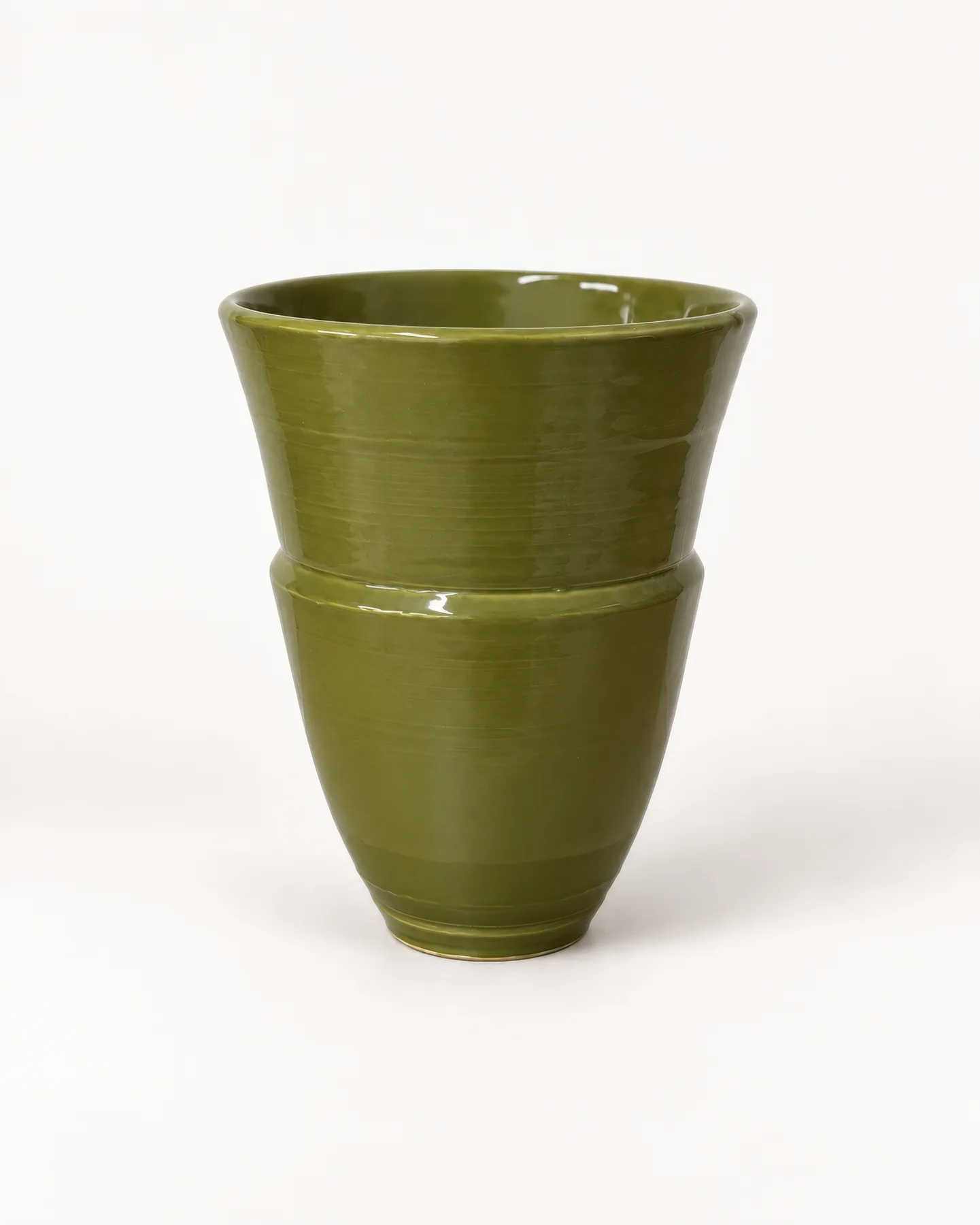 Vine Green Vase 3, a vine-green wheel-thrown vase