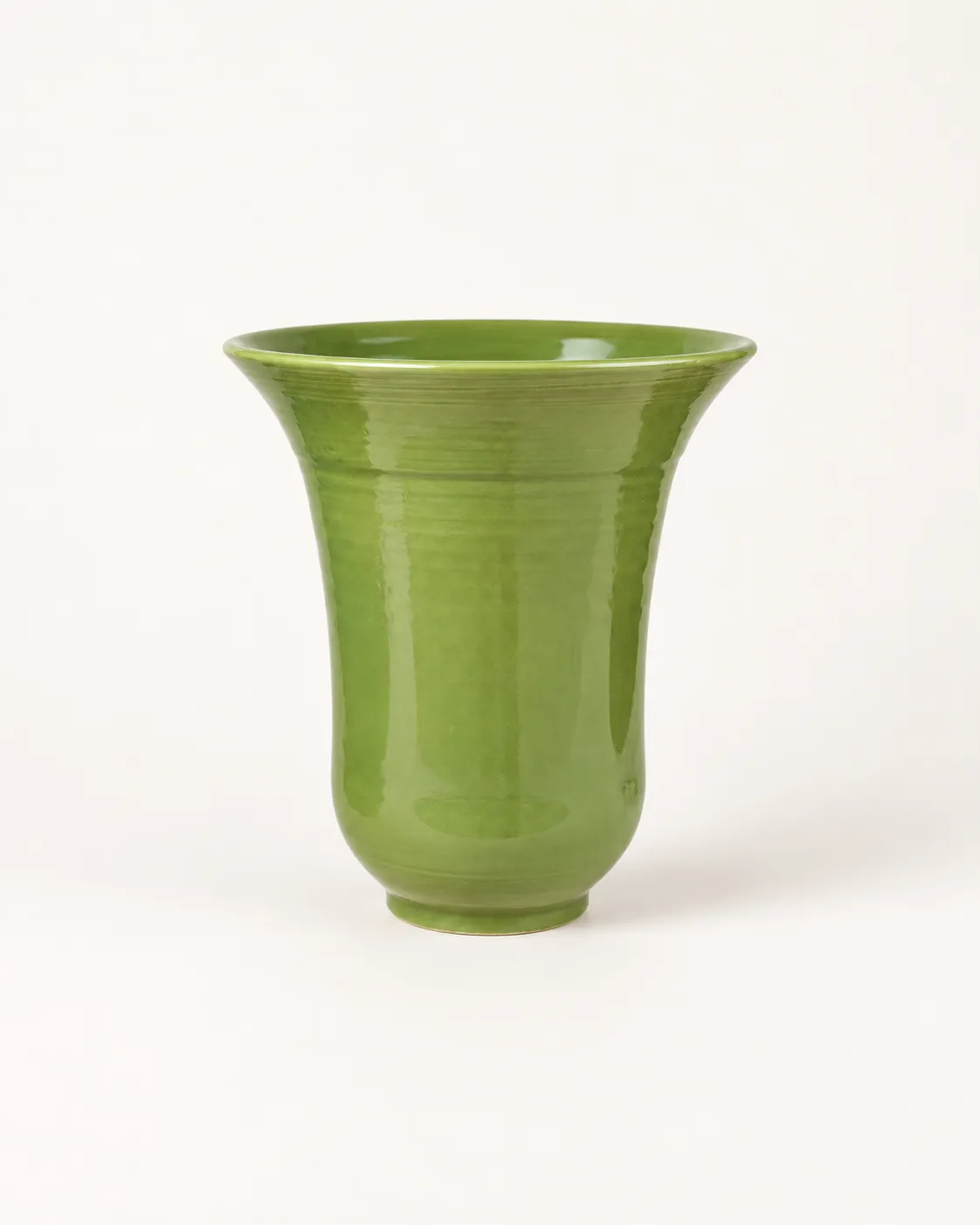 Vine Green Vase, a vine-green wheel-thrown vase